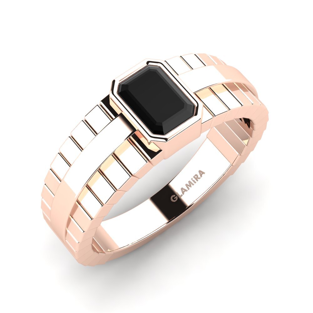 Oro Rosso 750 Zaffiro Nero Anello da uomo Ford