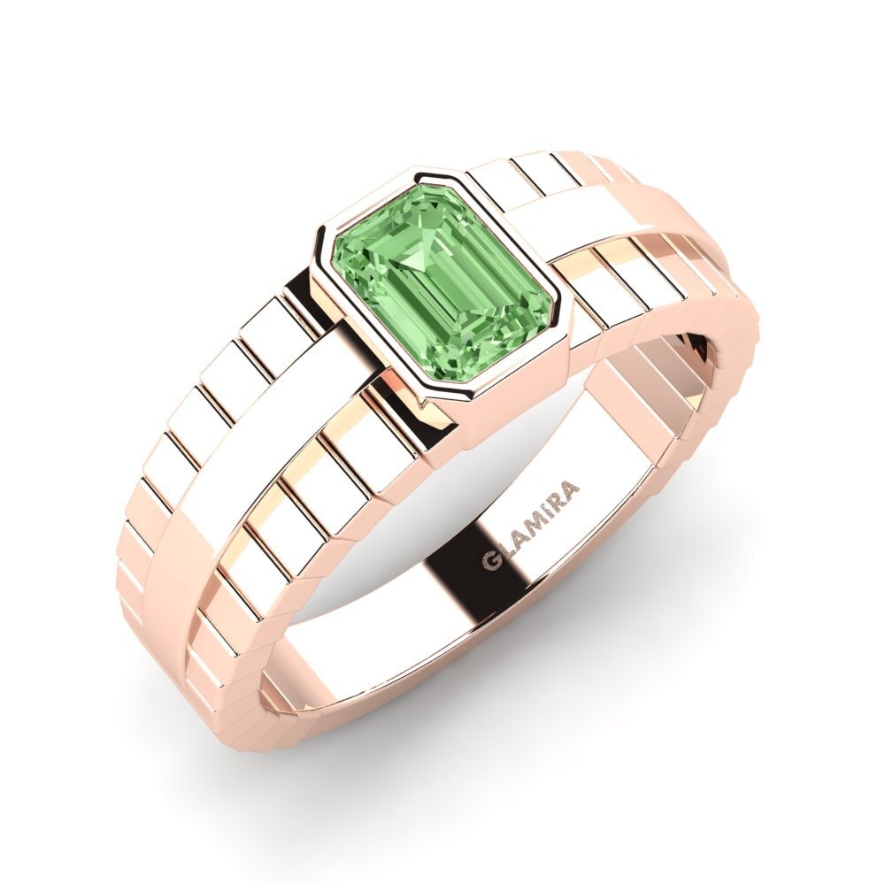 Oro Rosso 375 Diamante Verde Anello da uomo Ford