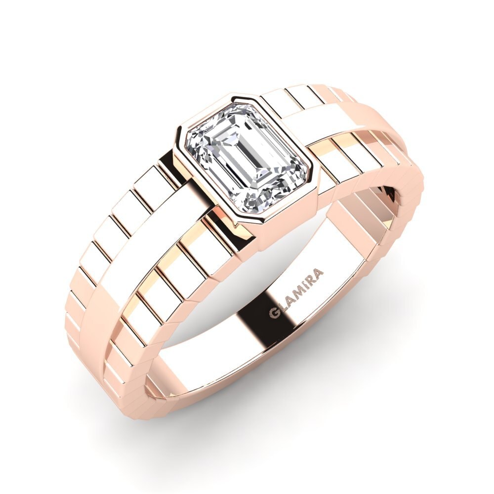 Oro Rosso 375 Diamante cresciuto in laboratorio Anello da uomo Ford