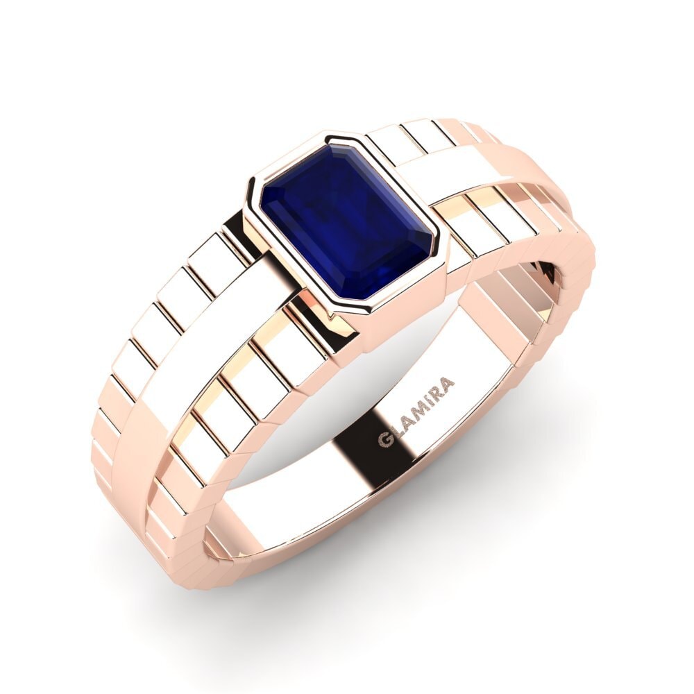 Oro Rosso 585 Zaffiro Anello da uomo Ford