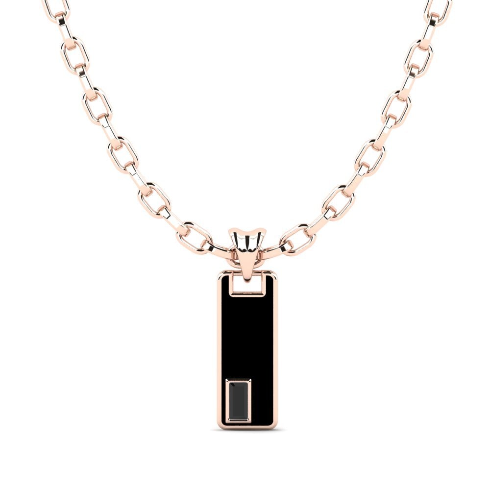 9ct Rose Gold Baguette Men's Pendant Forda