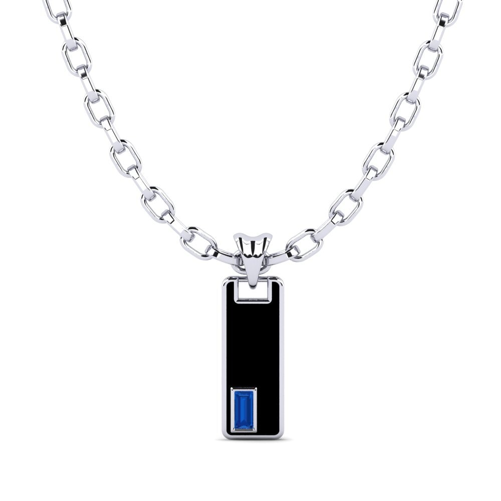 Dark Blue Zirconia Men's Pendant Forda