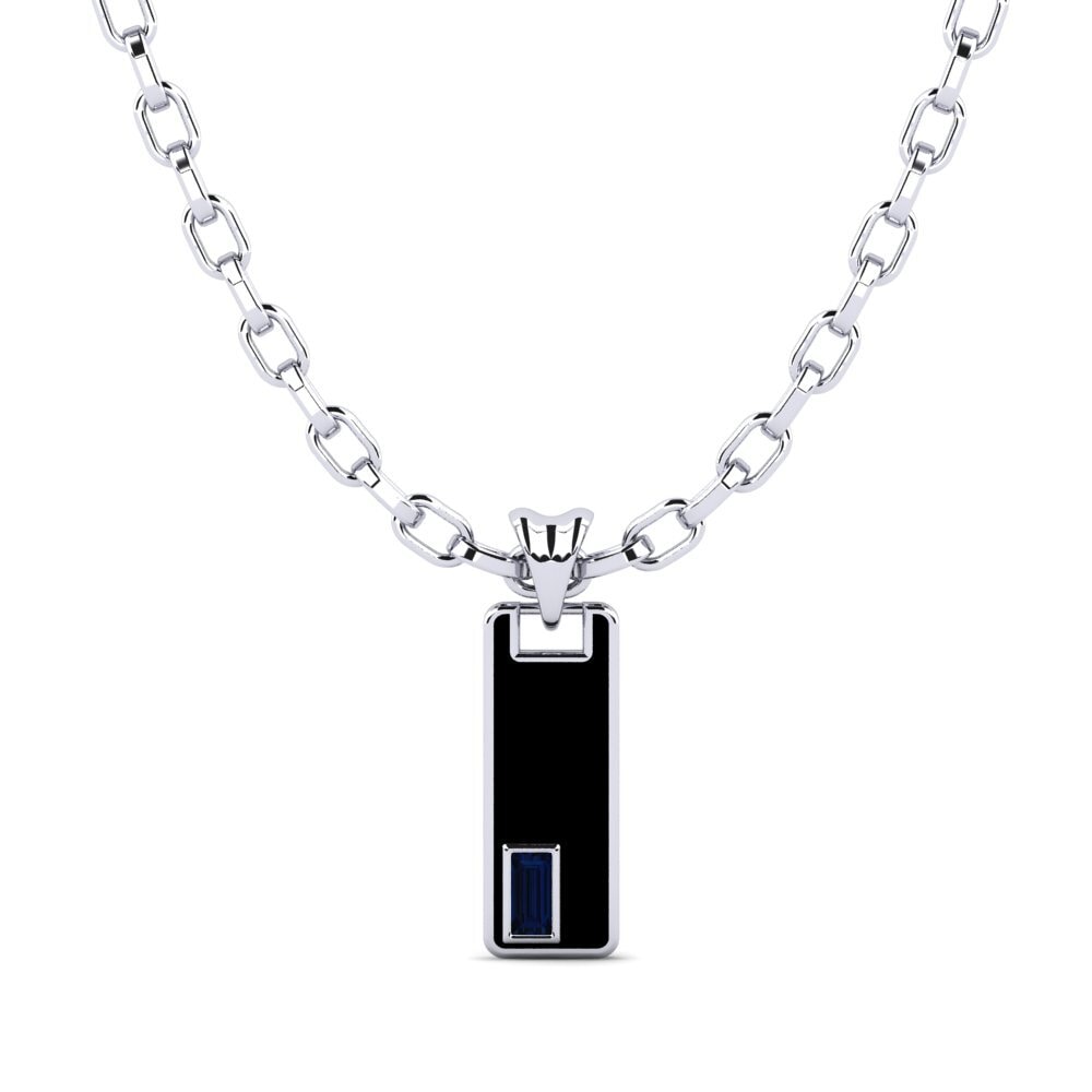 14ct White Gold Sapphire Men's Pendant Forda