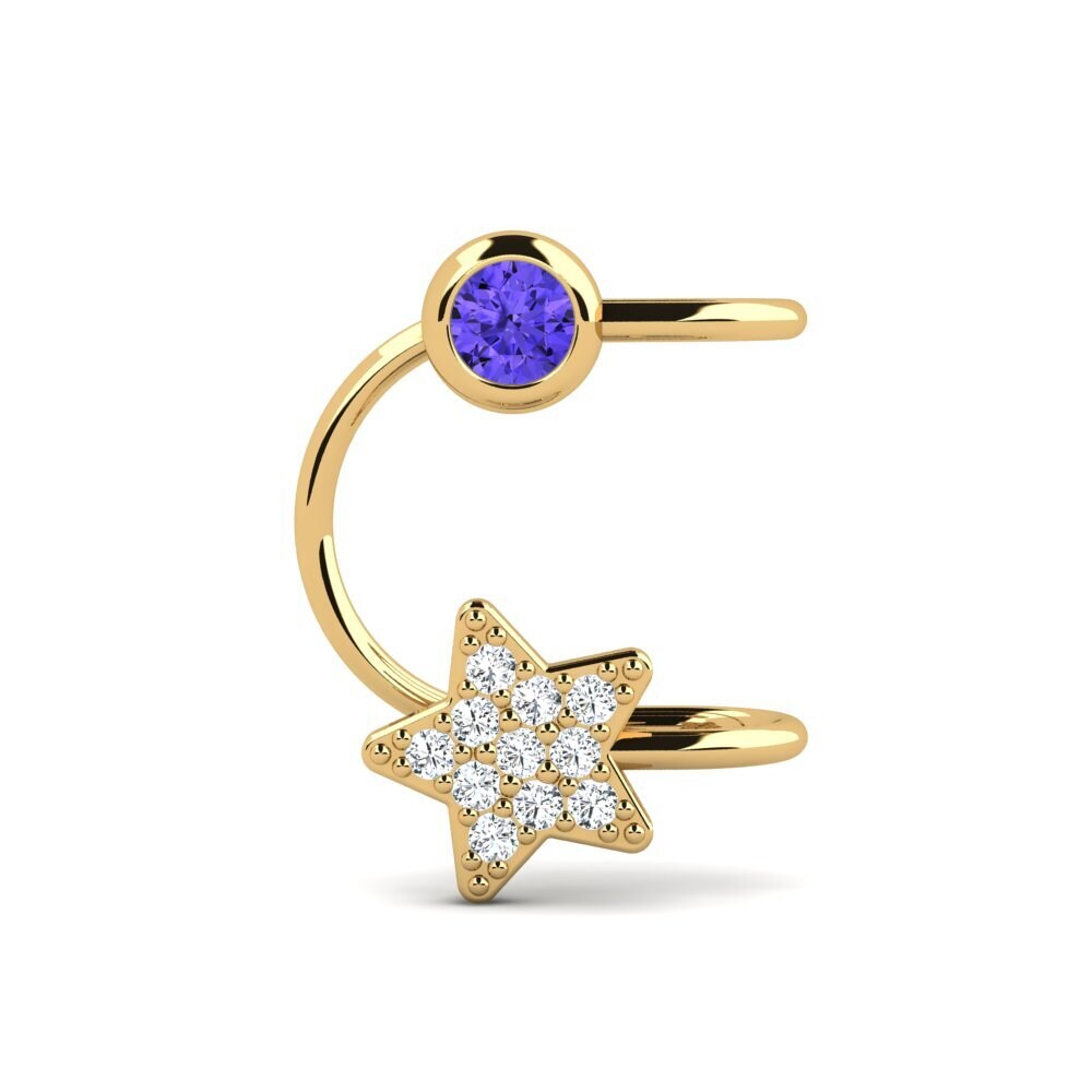 14ct Yellow Gold Tanzanite Women's Earring Forel