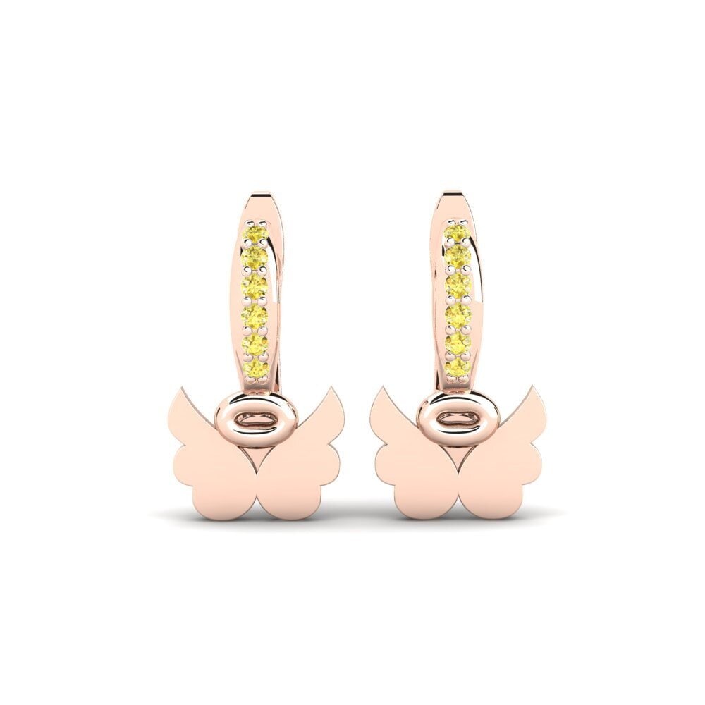 14ct Rose Gold Yellow Sapphire Kid's Earring Formulate