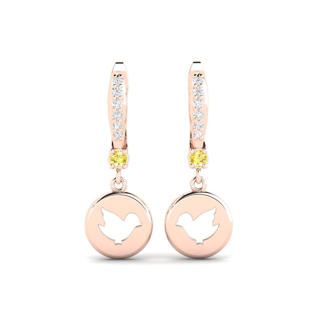 14ct Rose Gold Yellow Sapphire Kid's Earring Formulation
