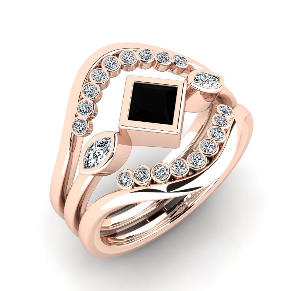 Zafiro negro Anillo Forphe SET