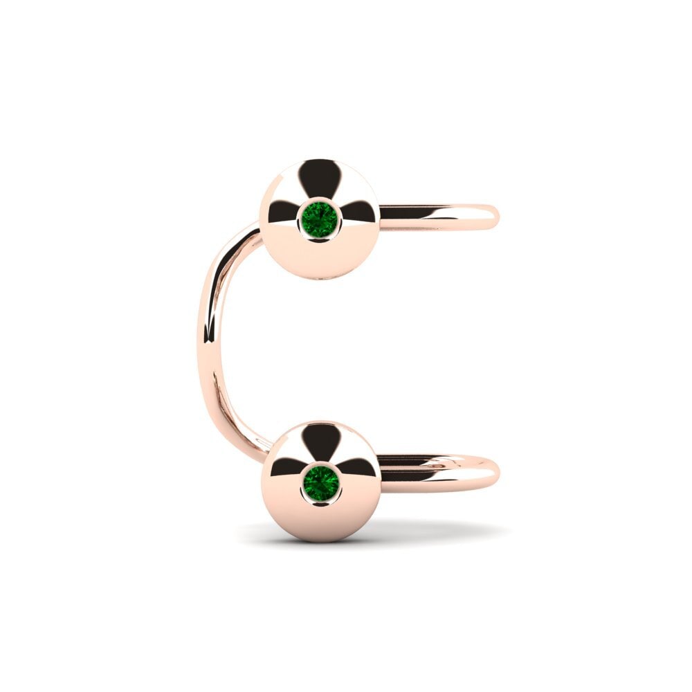 14k Oro Rosa Circonita Verde Pendiente de mujer Forsyth