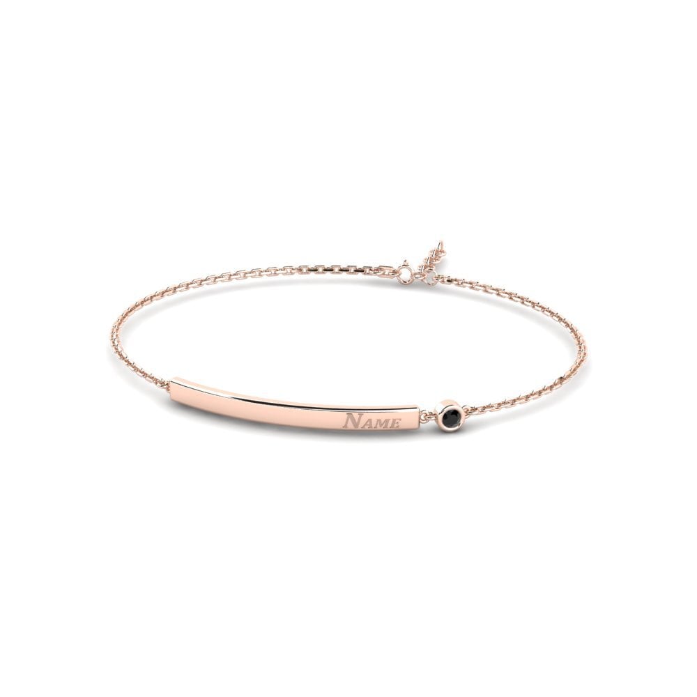 14ct Rose Gold Black Sapphire Women's Bracelet Fouett
