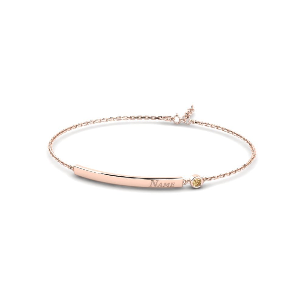 14ct Rose Gold Brown Diamond Women's Bracelet Fouett