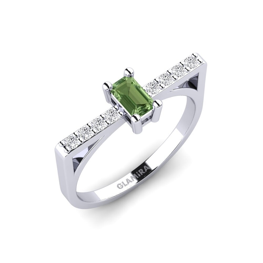 Emerald Cut Green Sapphire Engagement Ring Fougeres