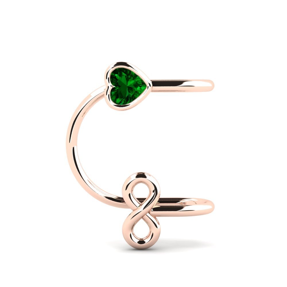 14k Oro Rosa Circonita Verde Pendiente de mujer Foutch