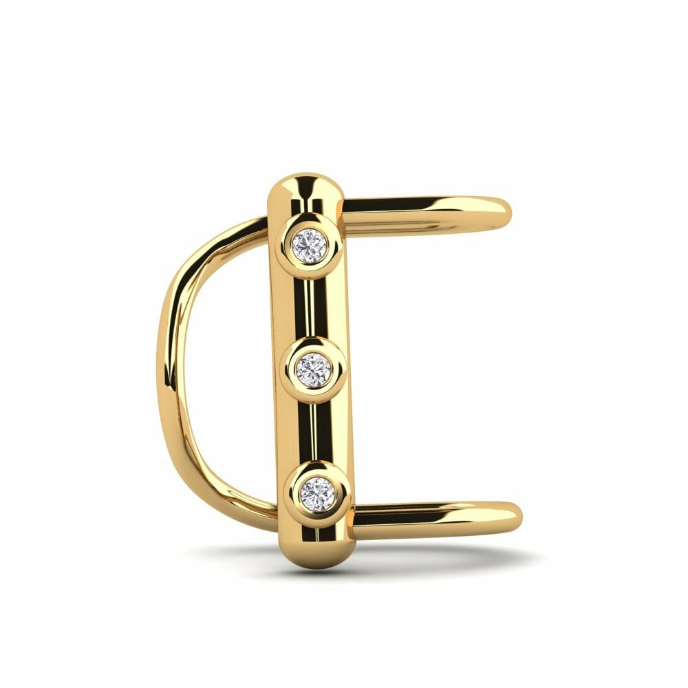Brazalete de oreja Ear Cuffs Pendientes Foxworth Oro Amarillo 375 Diamante