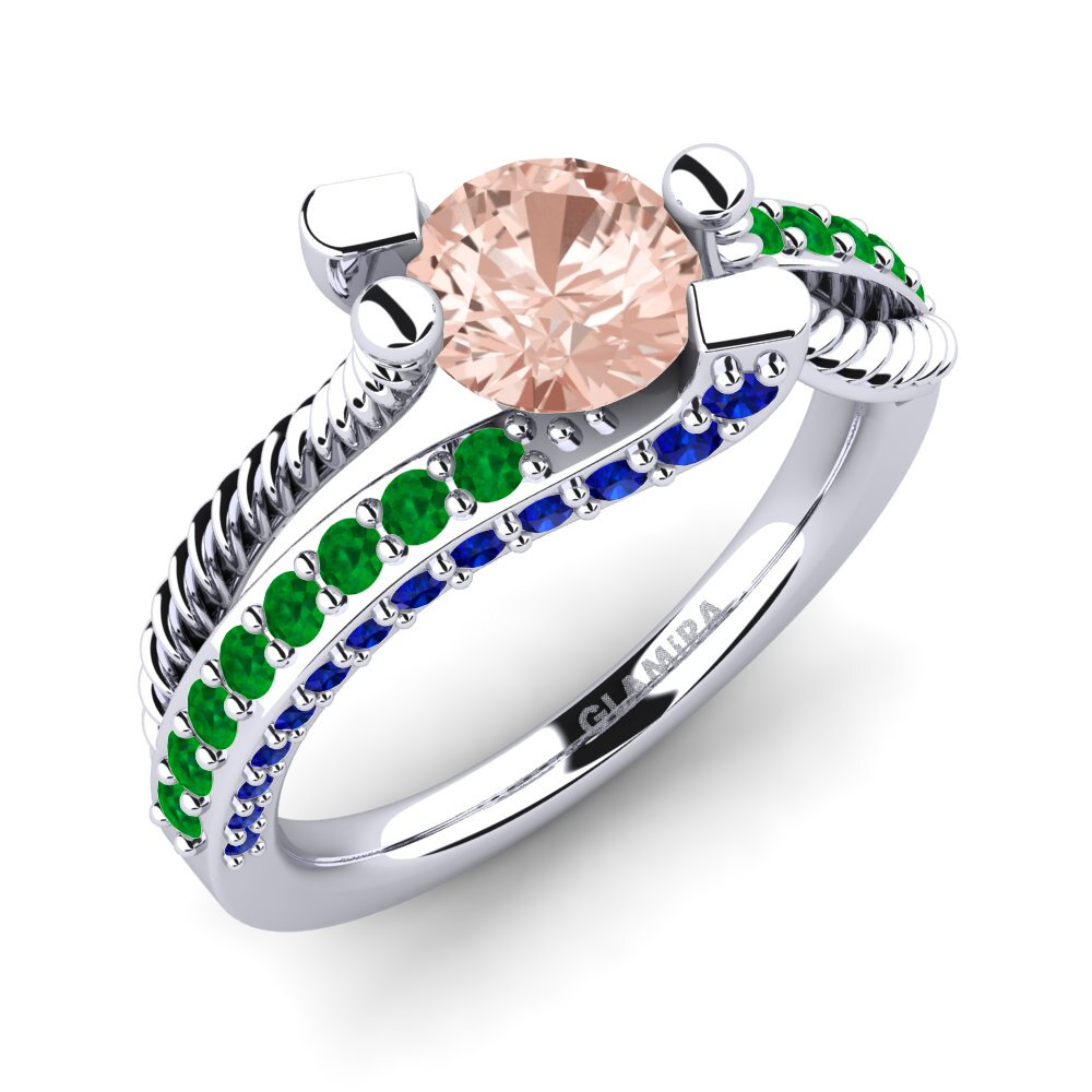 14ct White Gold Morganite Engagement Ring Fraga