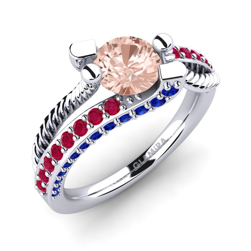 950 Palladium Morganite Engagement Ring Fraga