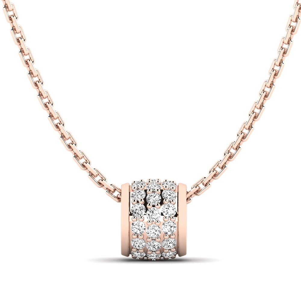 14K Rose Gold Moissanite Pendant Frai