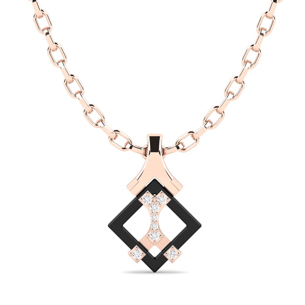 14ct Rose Gold White sapphire Men's Pendant Frampton