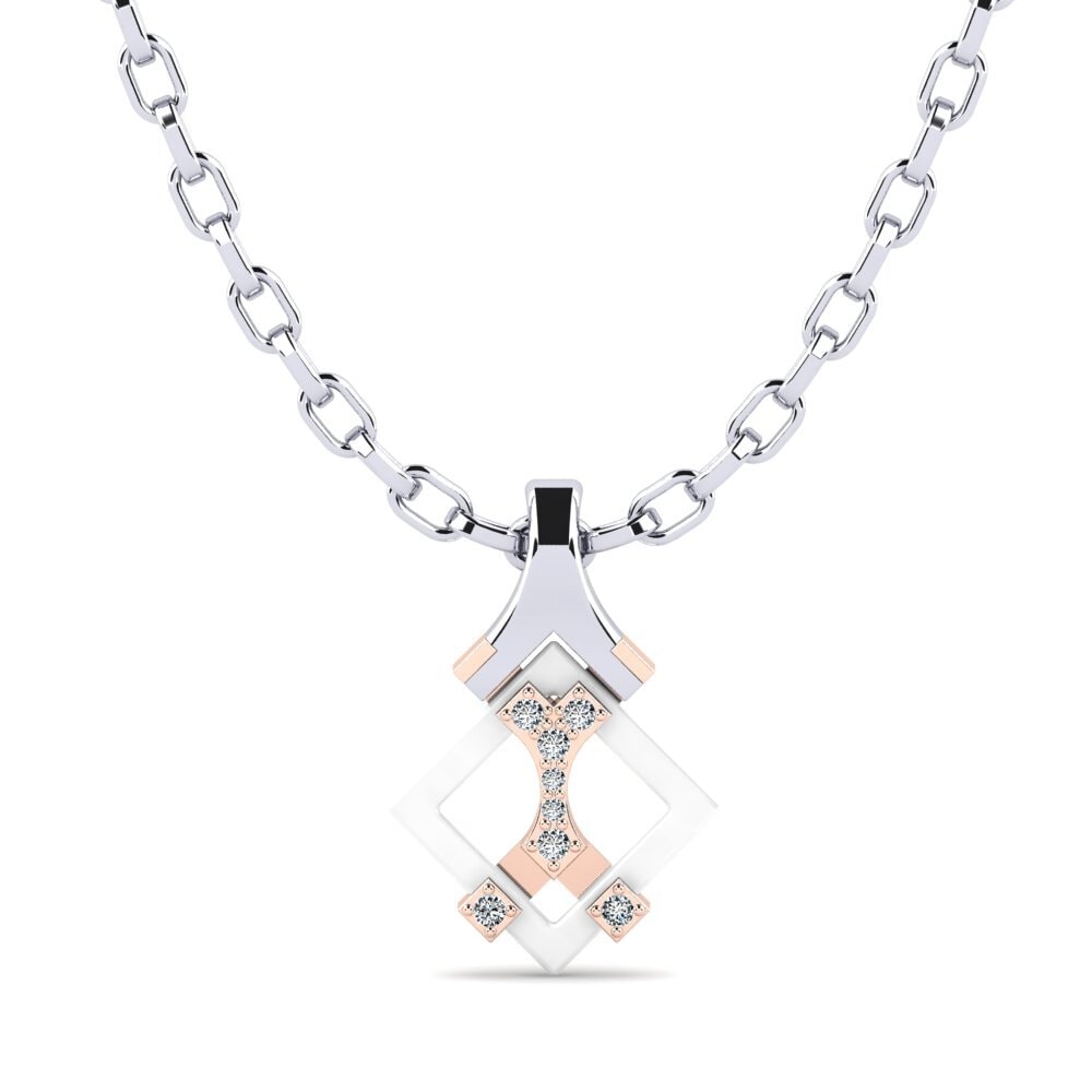 18k Oro Blanco / Rosa Colgante para hombre Frampton