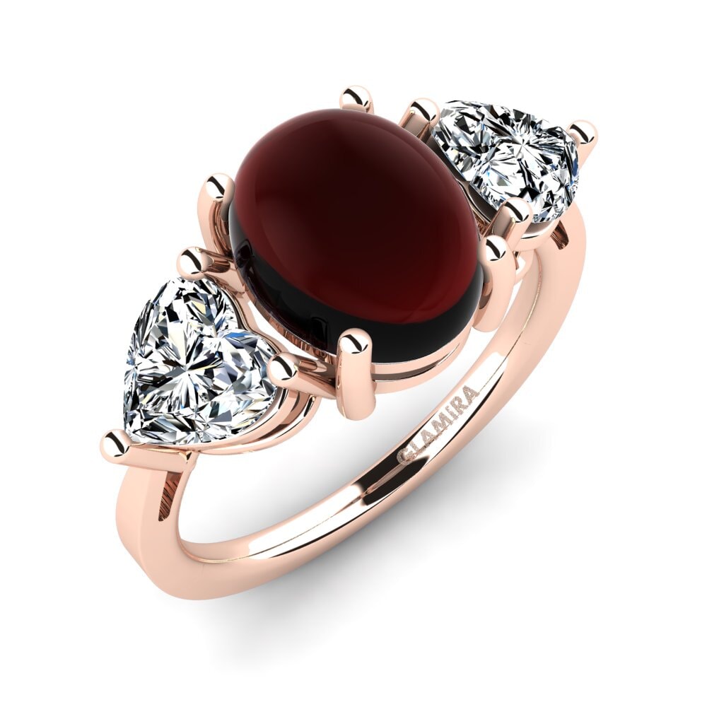 14ct Rose Gold Cabochon Garnet Ring Francena