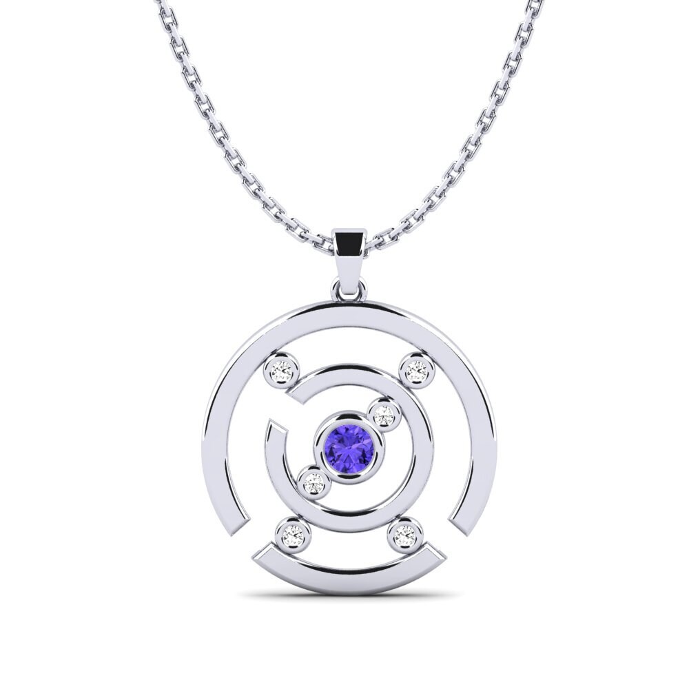 Tròn Đá Tanzanite Mặt dây chuyền nữ Francesse