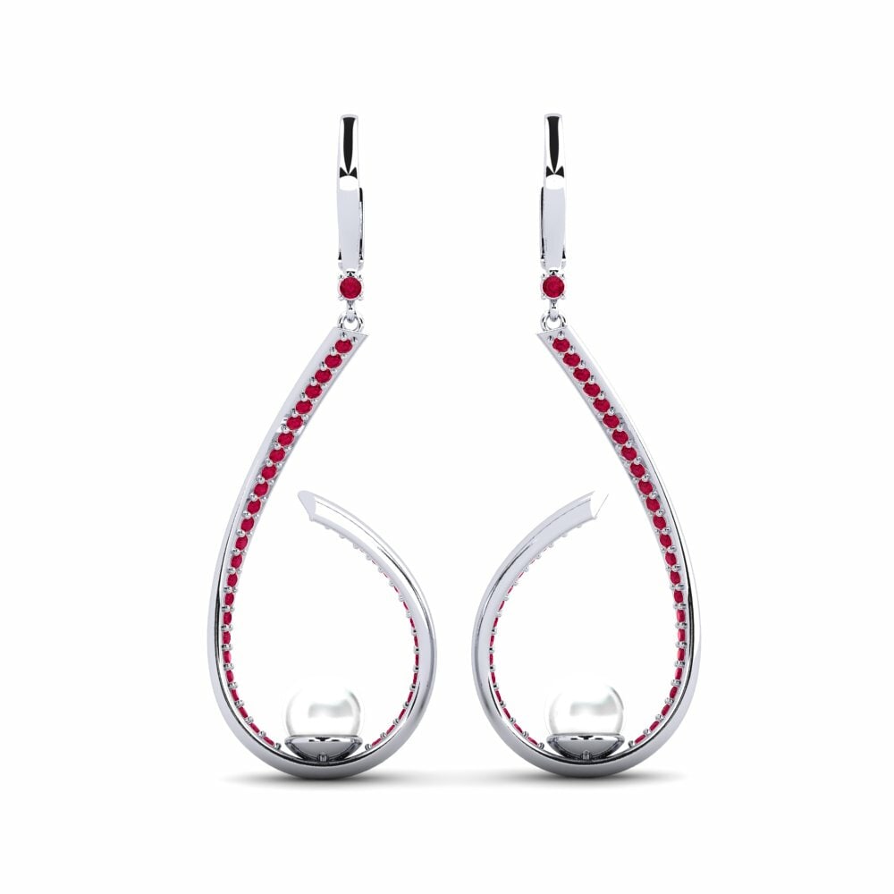 Boucle d'oreille femme Frangipani Rubis