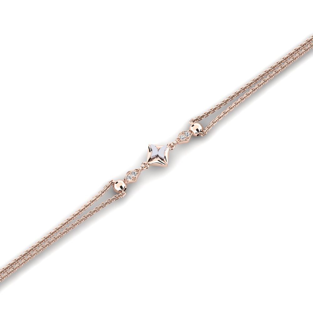 9ct Rose & White Gold White sapphire Women's Bracelet Franianing