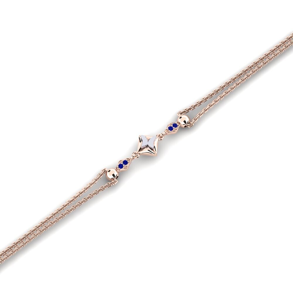 9ct Rose & White Gold Sapphire Women's Bracelet Franianing