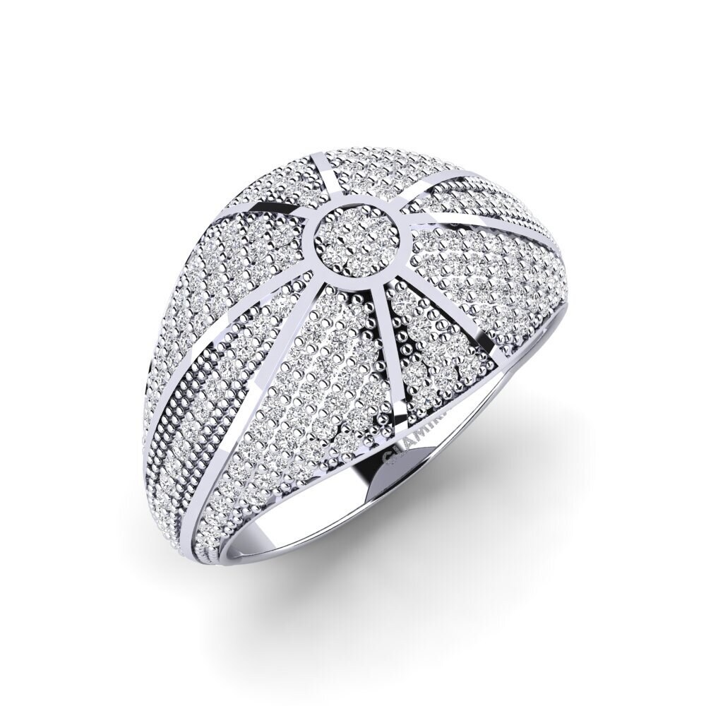 Anello da uomo con moissanite taglio rotondo da 2,00 ct