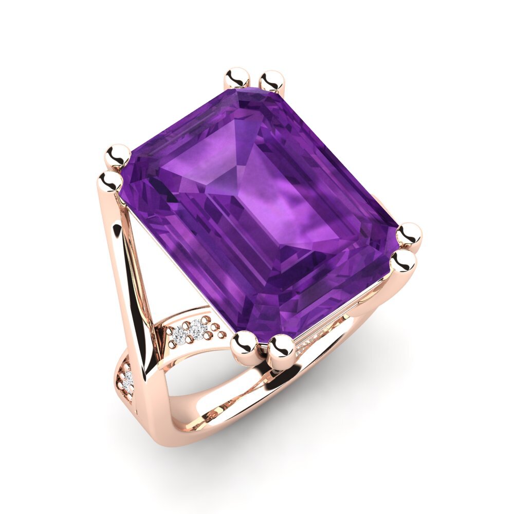 14k Rose Gold Amethyst Ring Frankie