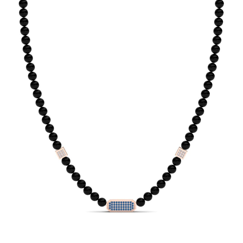750 Rood Goud Donker Blauwe Zirkoon Heren ketting Frantzi
