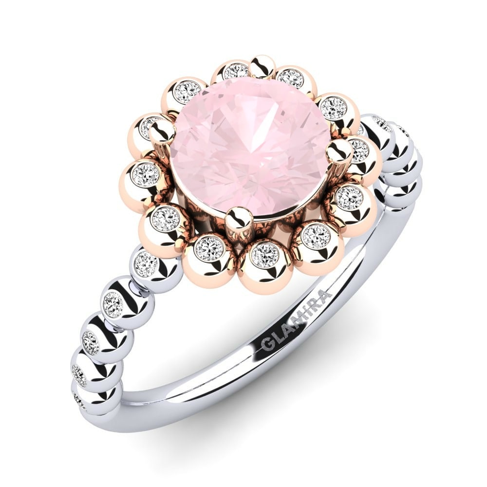 Side-Stone Rose Quartz Engagement Ring Fraude