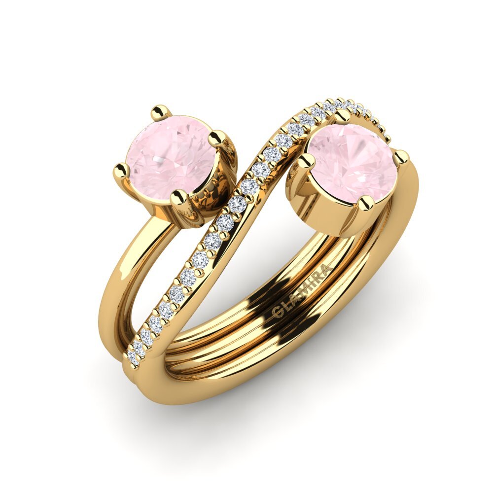 14ct Yellow Gold Rose Quartz Ring Fredith