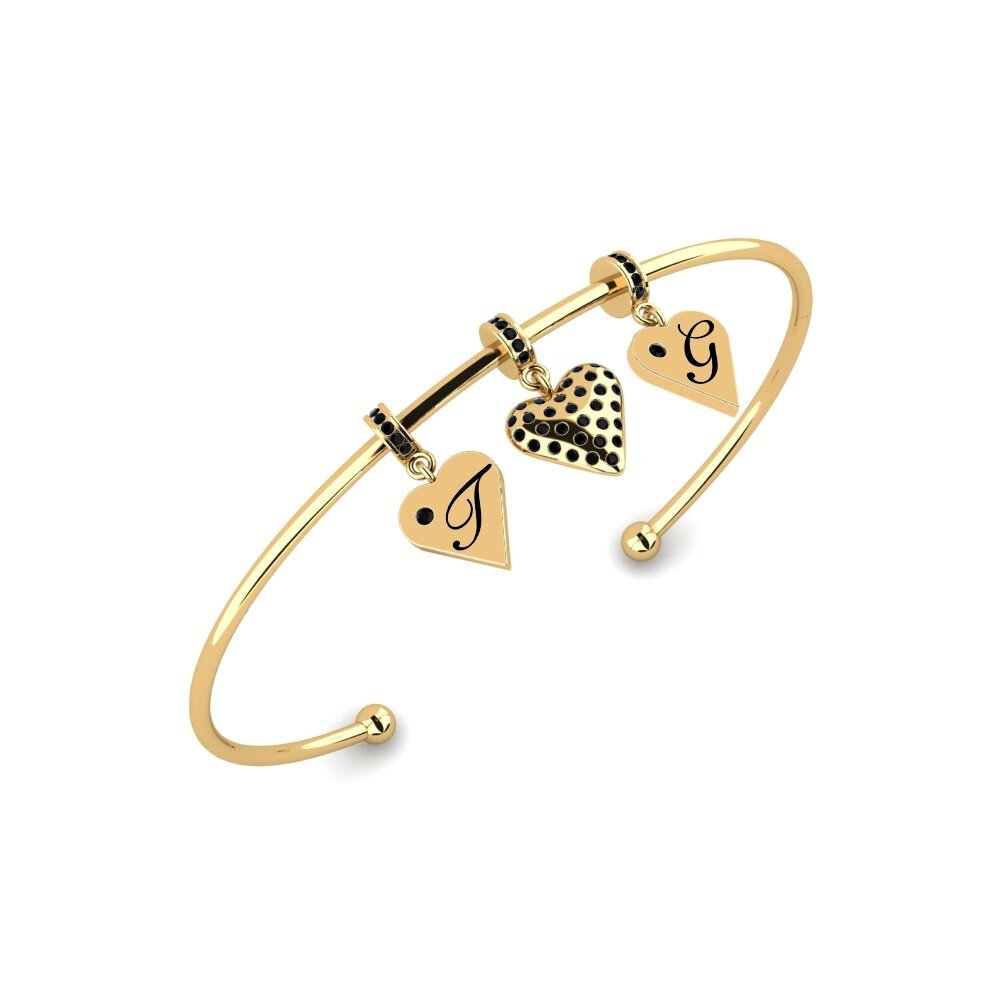 14ct Yellow Gold Black Sapphire Women's Bracelet Fredricka