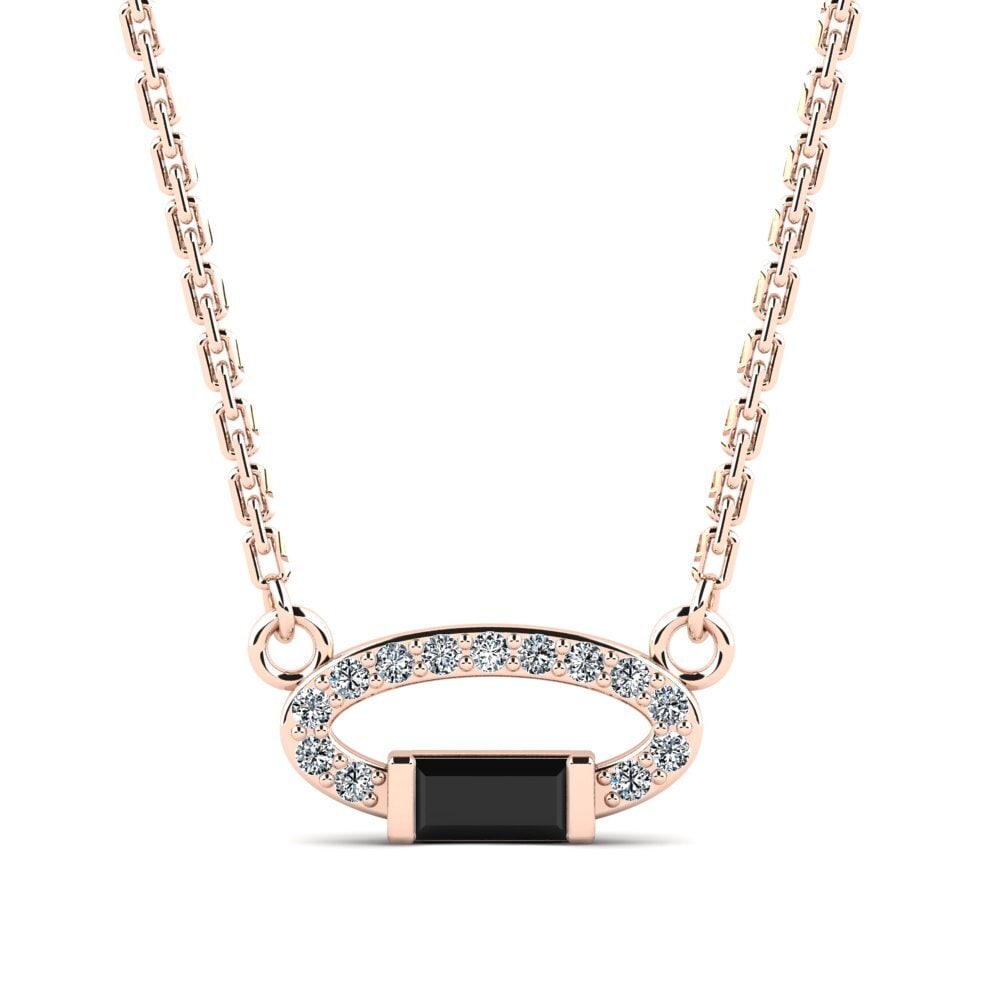 Baguette Black Sapphire Women's Necklace Frens