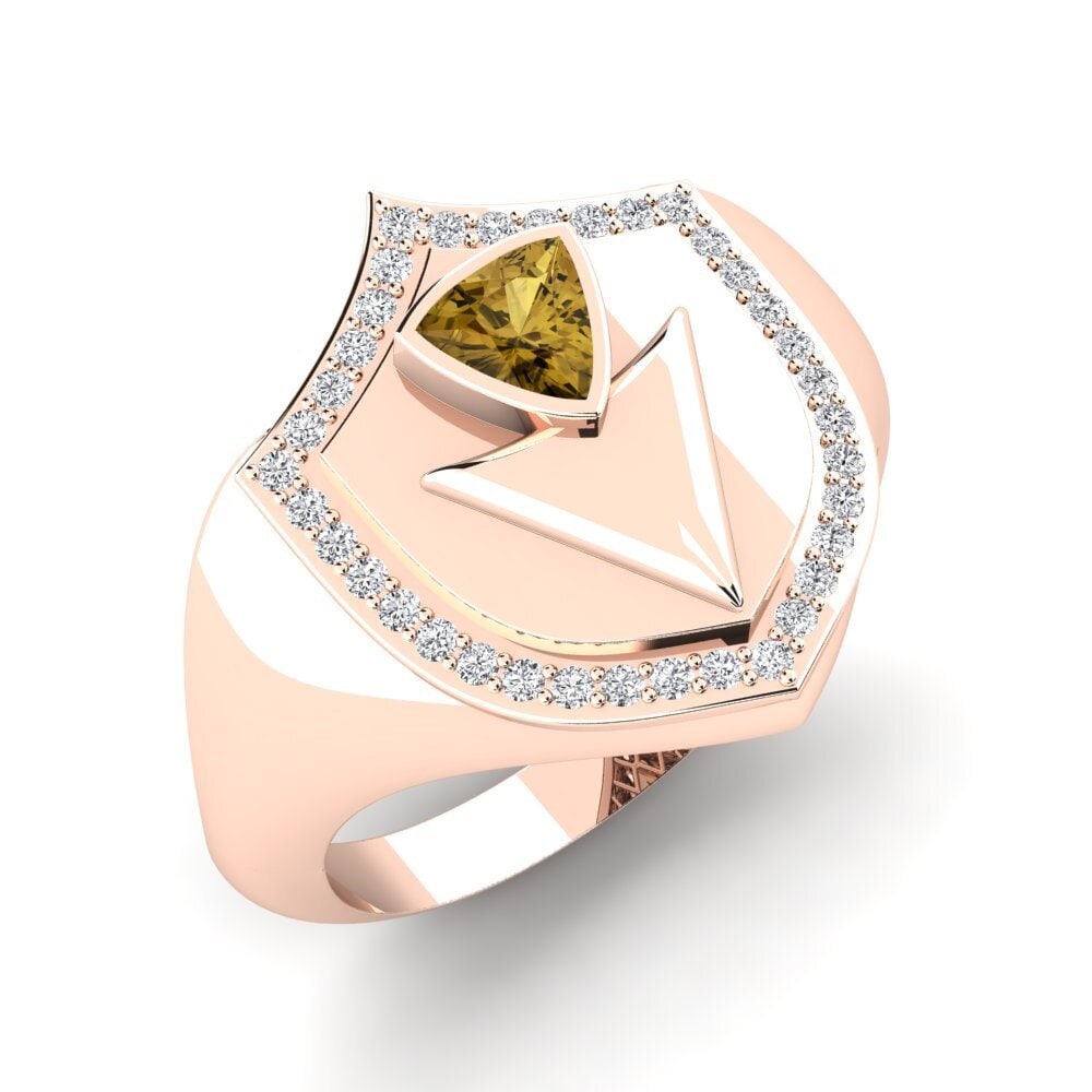 9ct Rose Gold Brown Zircon Men's Ring Frenzy
