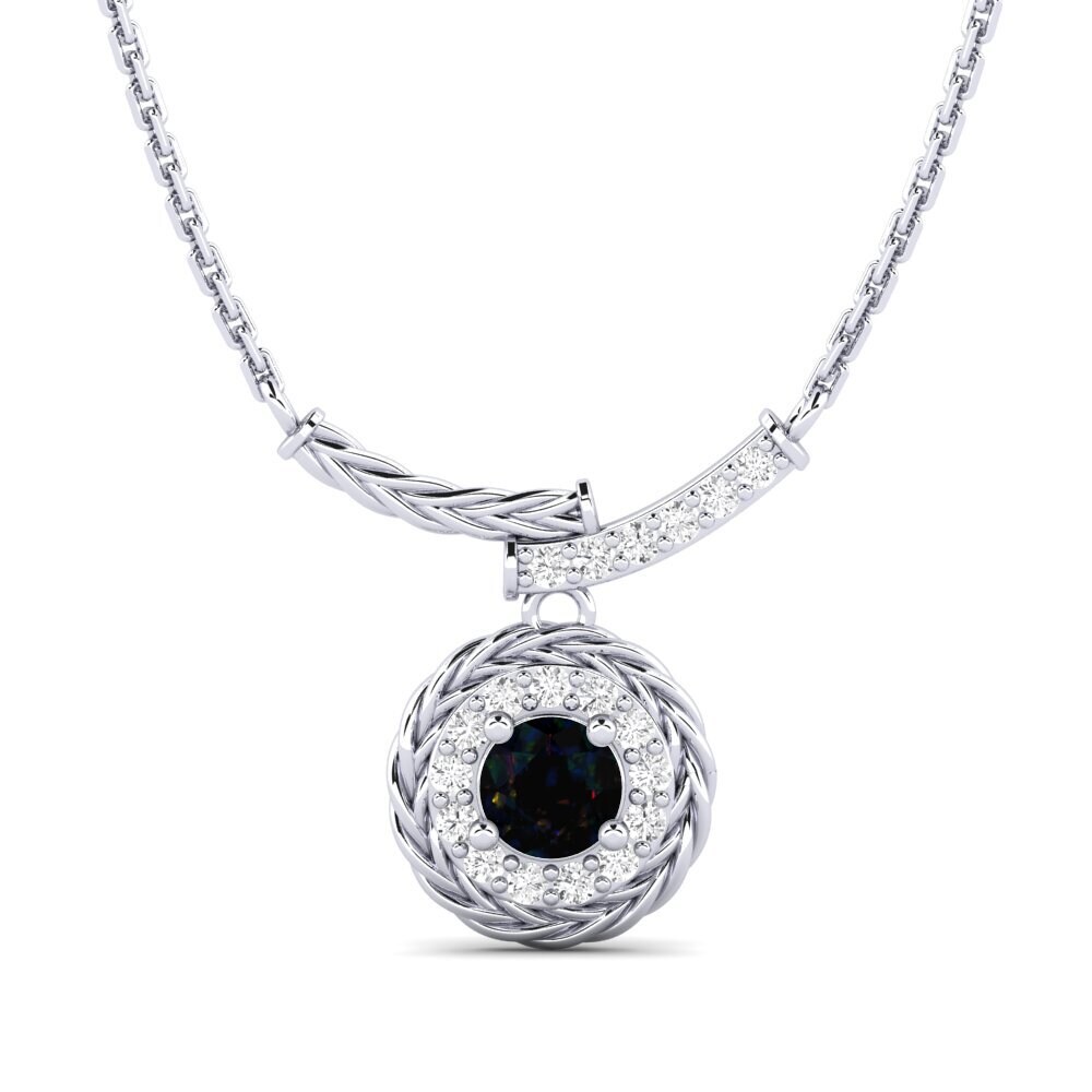 White Silver Black Opal Women's Necklace Freugde