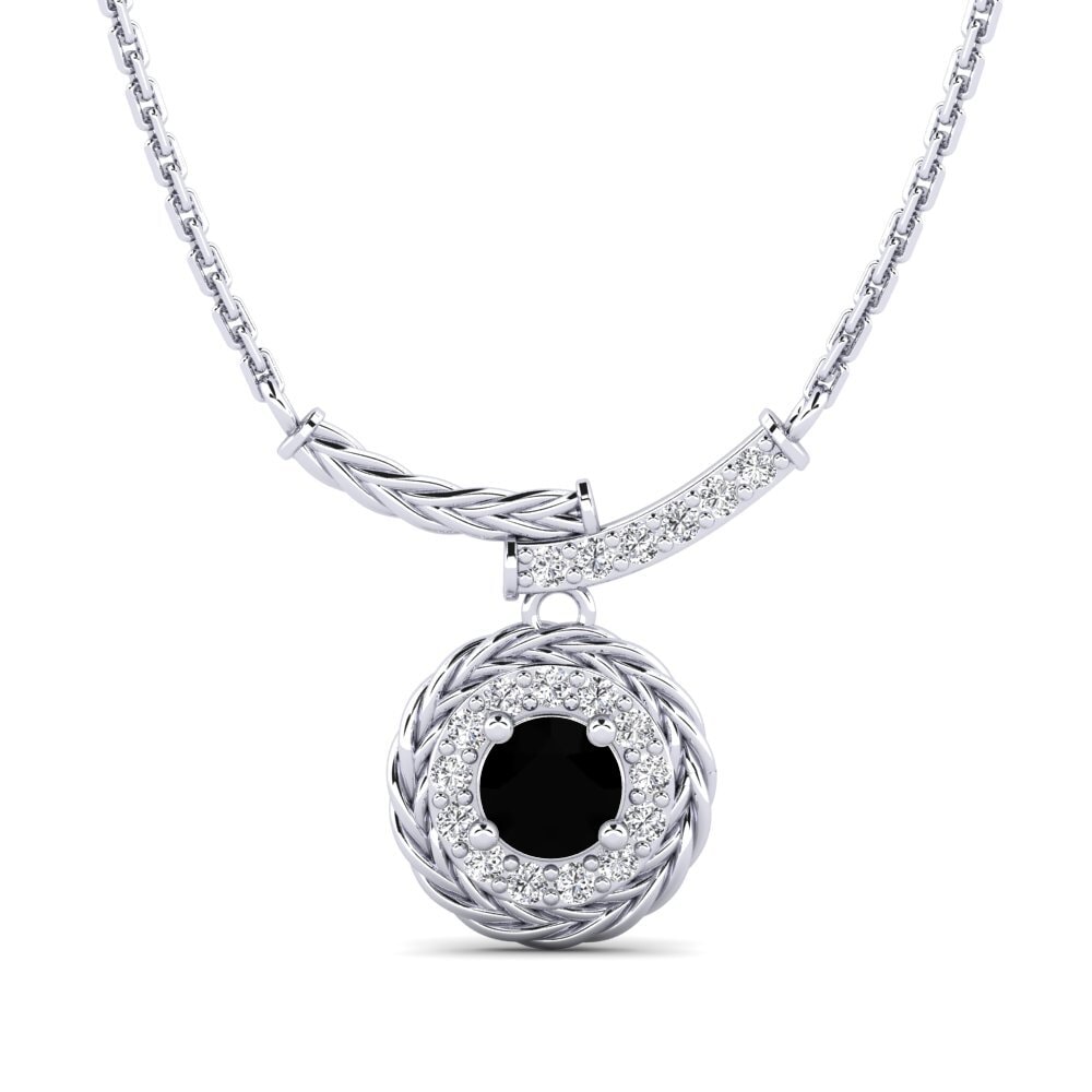 White Silver Black Diamond Women's Necklace Freugde