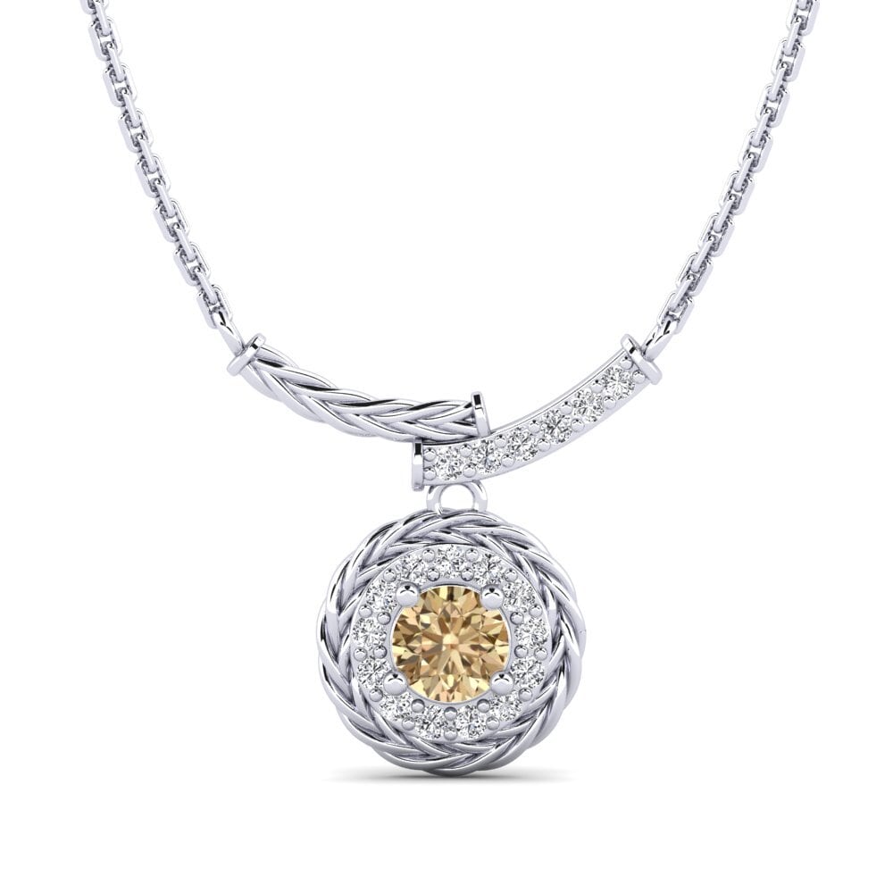 950 Platinum Brown Diamond Women's Necklace Freugde