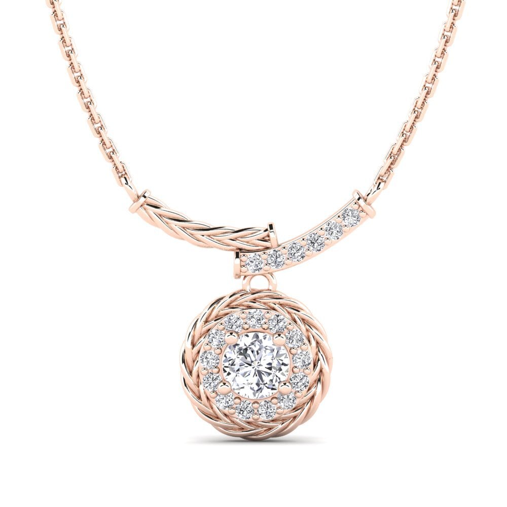 9ct Rose Gold Diamond Women's Necklace Freugde