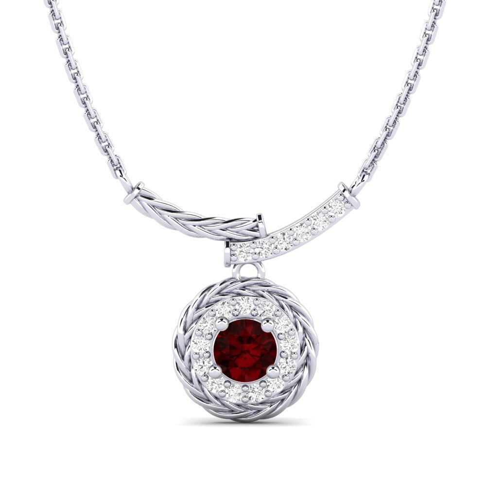 950 Platinum Garnet Women's Necklace Freugde