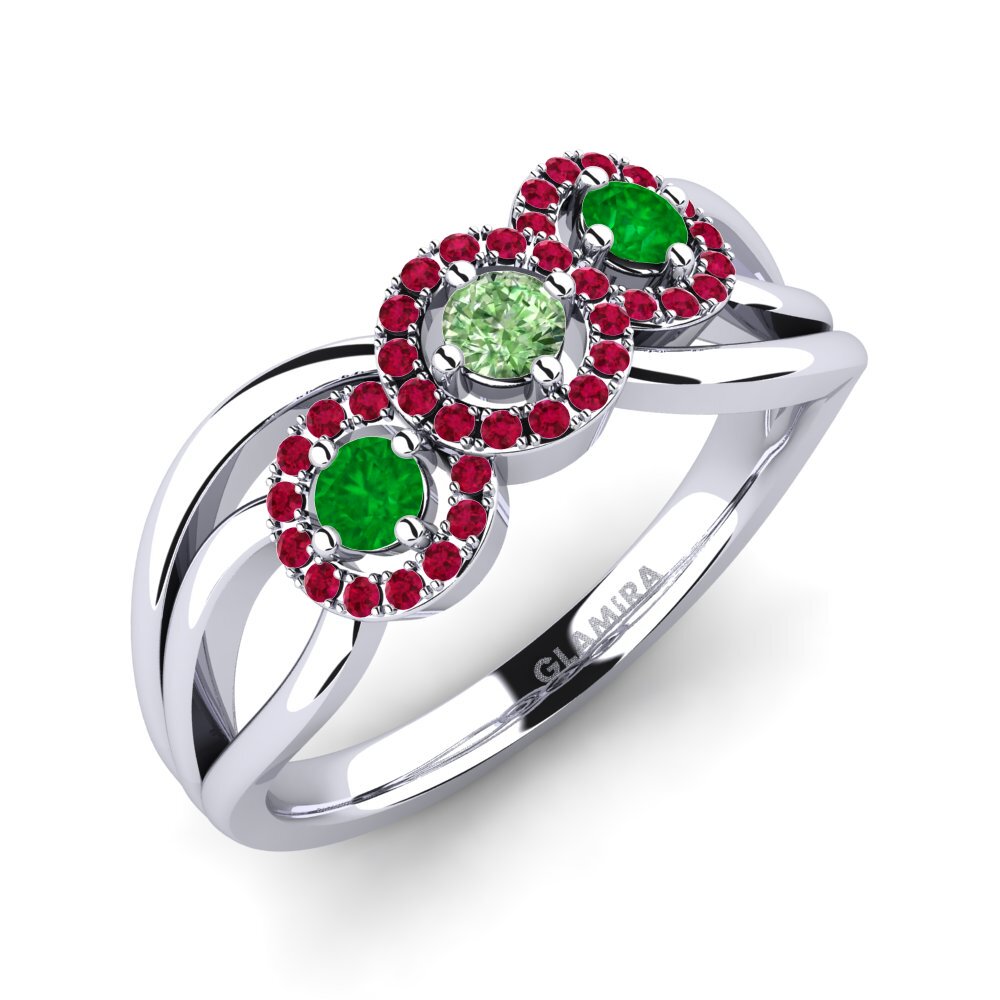 925 Zilver Groene Diamant Ringen Frida
