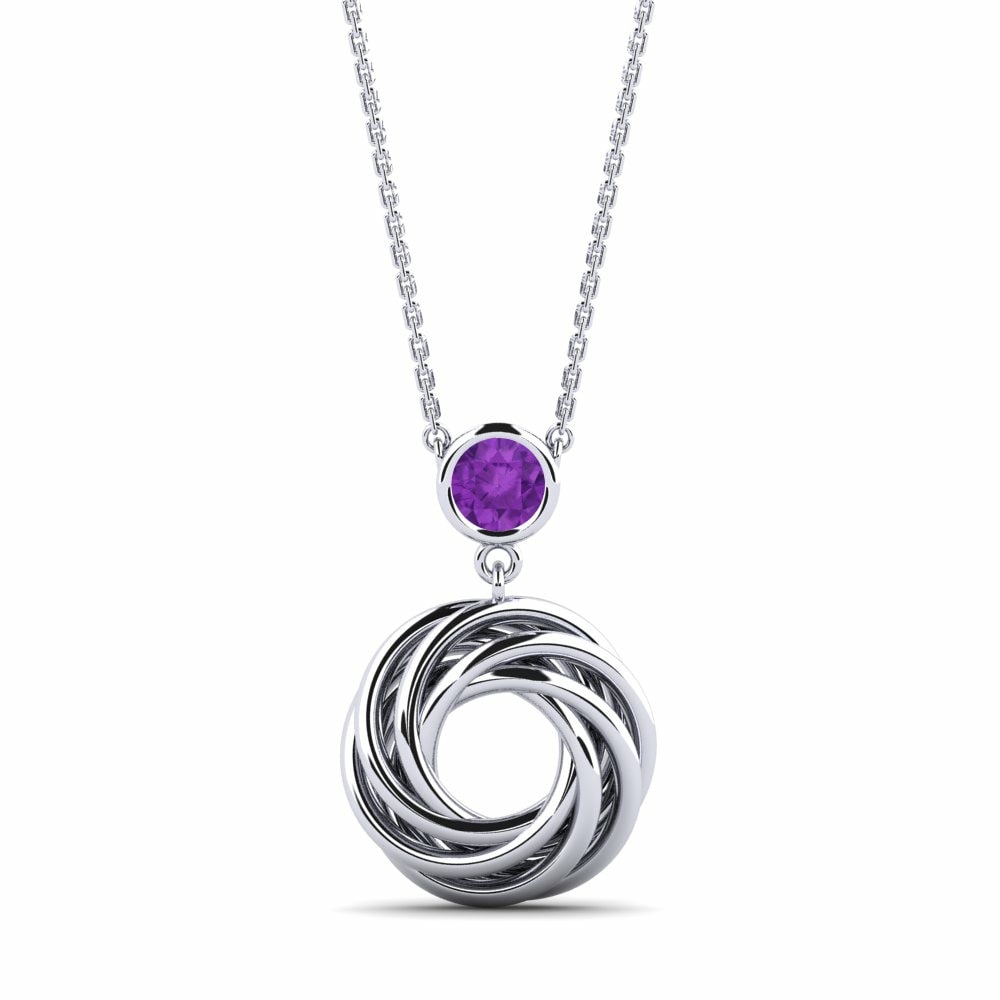 Classic Solitaire Amethyst Necklaces