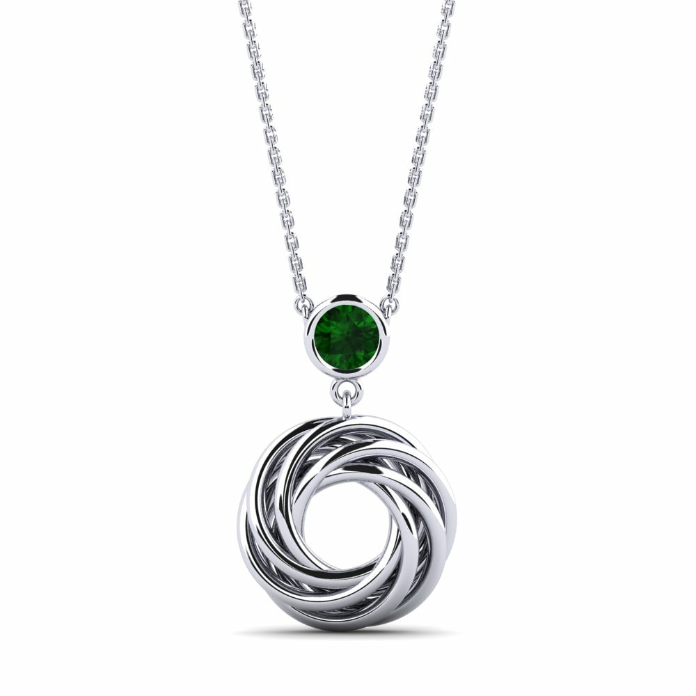 Classic Solitaire Green Tourmaline Necklaces
