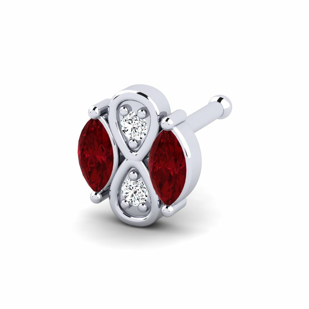Red Zirconia Nose Pin Frizzo