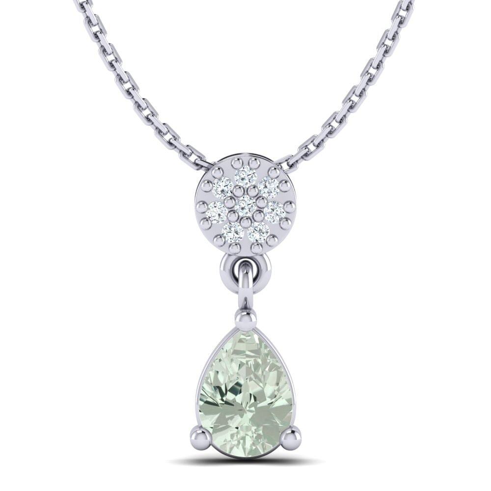 950 Palladium Green Amethyst Women's Pendant Frodine