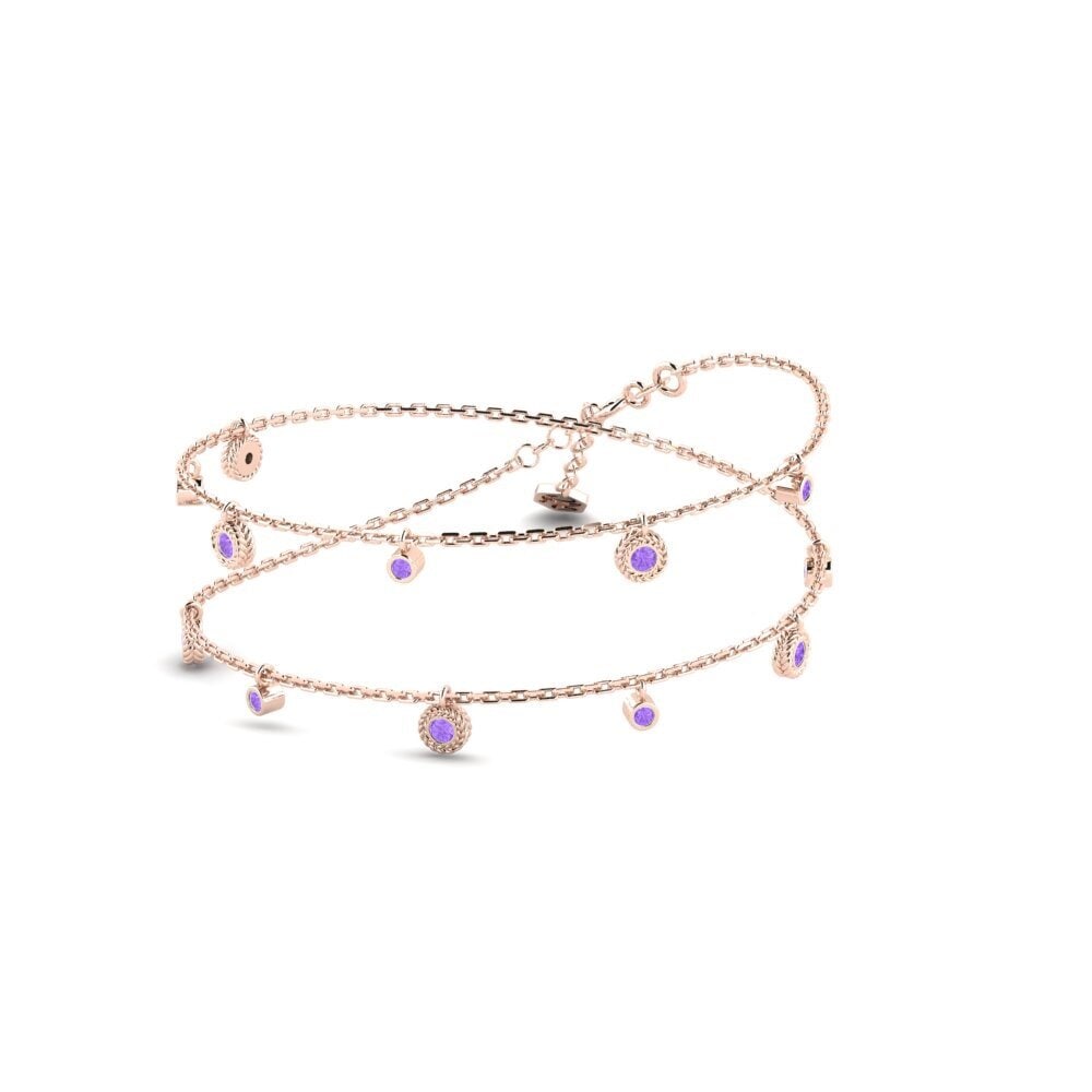 9ct Rose Gold Amethyst Women's Necklace Frodis