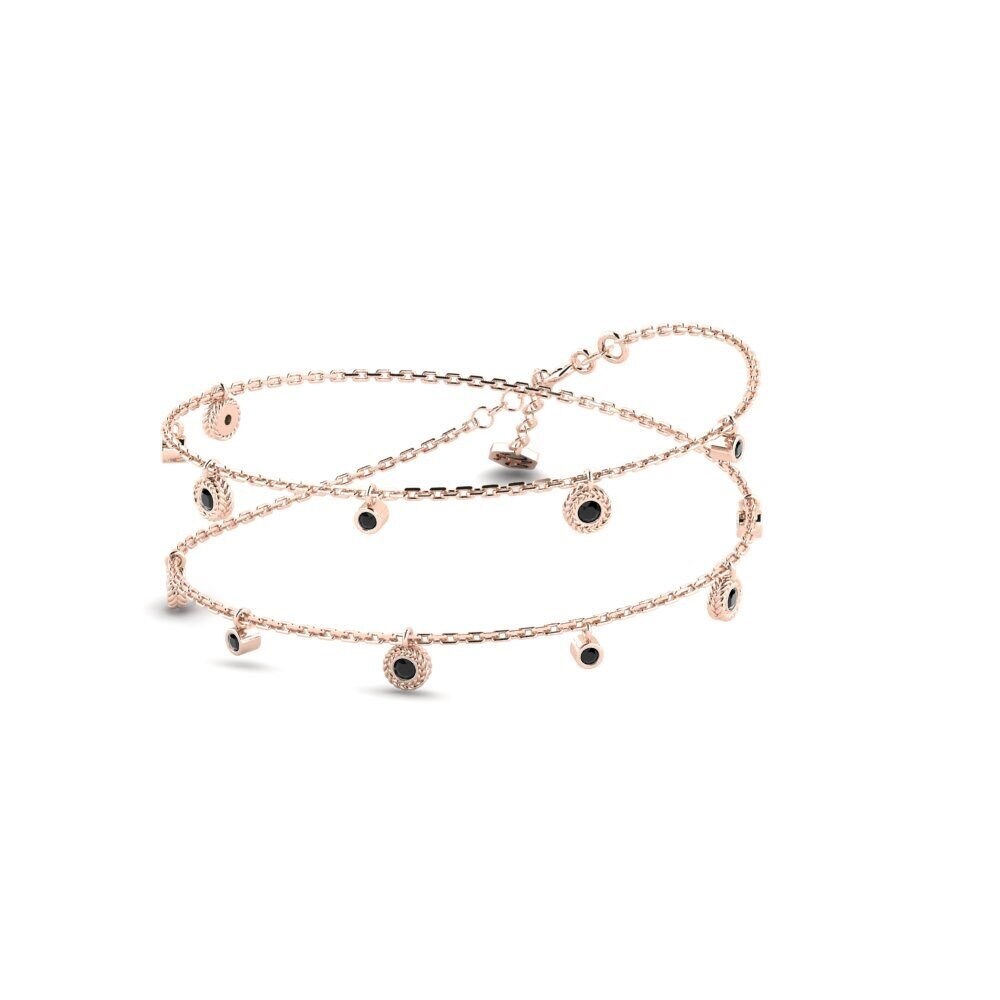 9ct Rose Gold Black Sapphire Women's Necklace Frodis