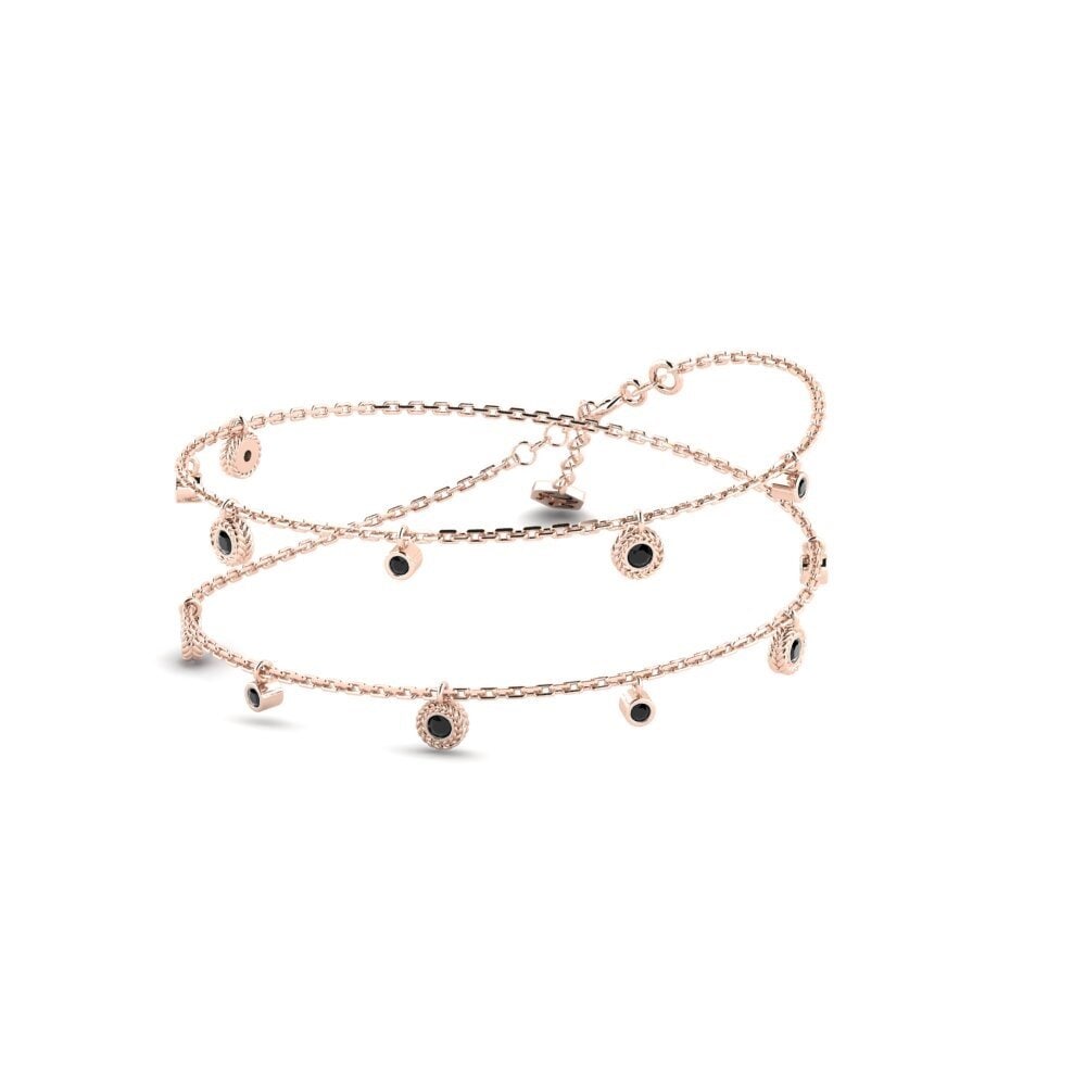 9ct Rose Gold Black Diamond Women's Necklace Frodis