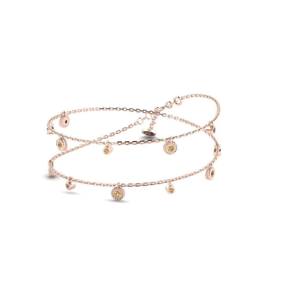 9ct Rose Gold Brown Diamond Women's Necklace Frodis