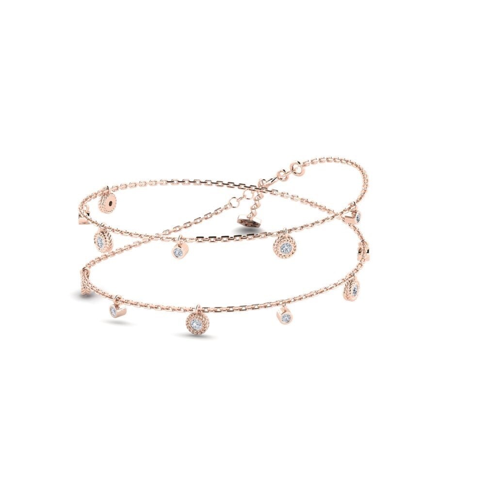 9ct Rose Gold Diamond Women's Necklace Frodis